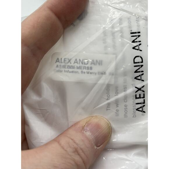 Alex and Ani EAT, DRINK, AND BE MERRY Shiny Silver Charm Bangle Bracelet New - Picture 11 of 13